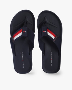 Buy Navy Blue Flop & Slippers Men by TOMMY Online | Ajio.com