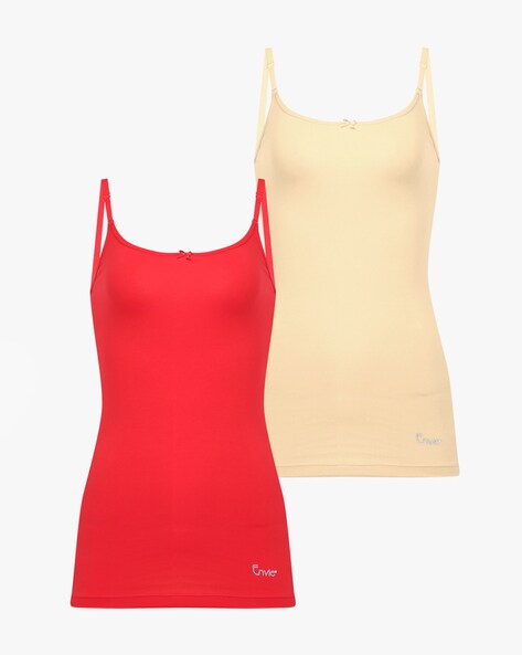 Buy Red & Cream Camisoles & Slips for Women by Envie Online