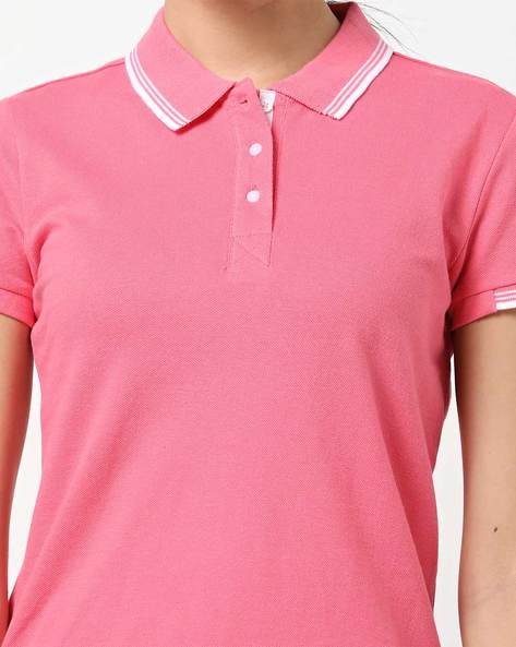 Kleding Herenkleding Overhemden & T-shirts Polos Customized Name Polo Shirt Woman Power Pink Fight And Strong Polo Shirt For Men And Woman 