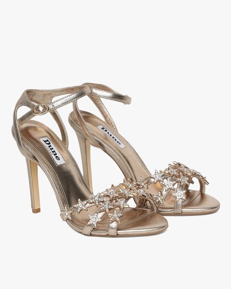 Buy Gold Heeled Sandals for Women by 