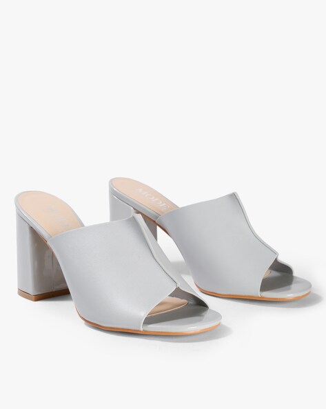 grey peep toe heels