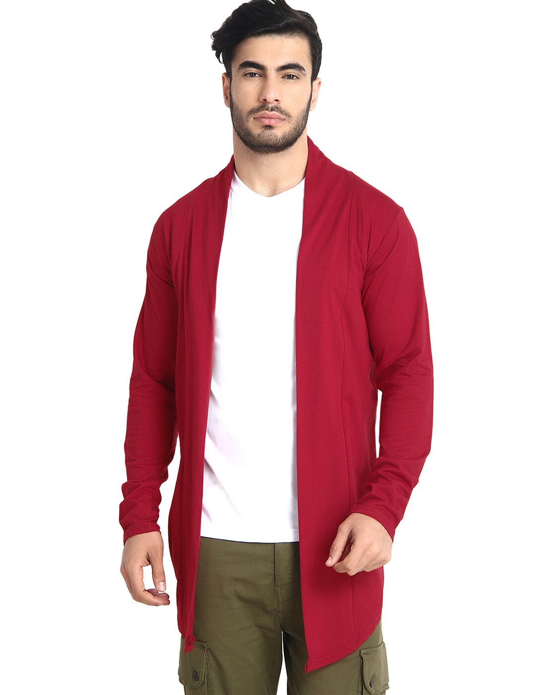 maroon cardigan mens