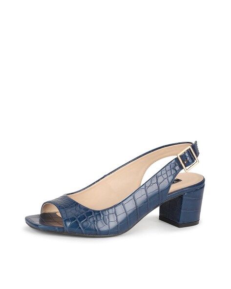LIMITED COLLECTION Navy Blue Block Heel Sandal In Wide E Fit & Extra Wide  EEE Fit | Yours Clothing