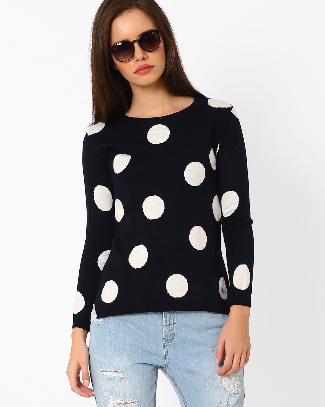 Polka dot hotsell sweater women's