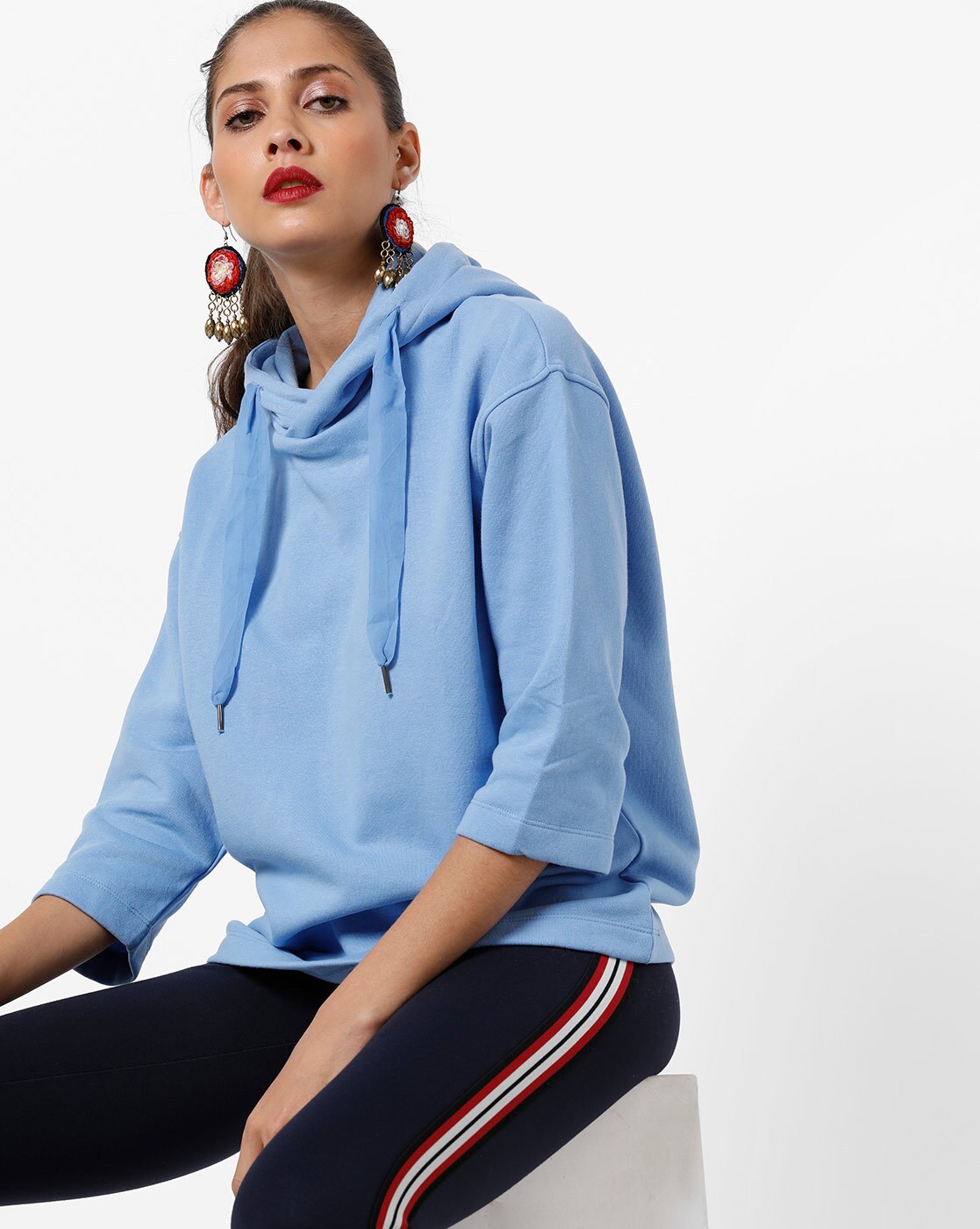 Sky blue best sale hoodie women's