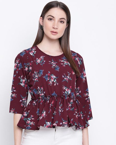 Floral Print Peplum Top