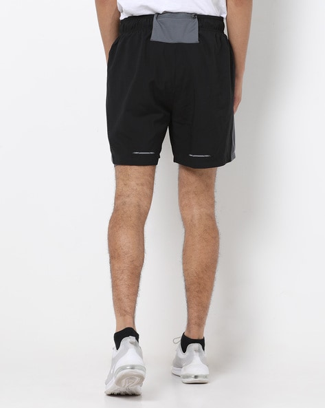 Mid-Rise Running Shorts with Placement Print