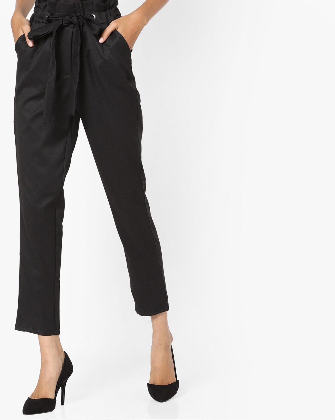 Buy Black Trousers & Pants for Women by Encrustd Online | Ajio.com