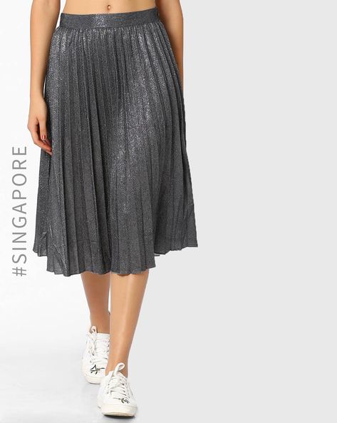 silver metallic skirt online india
