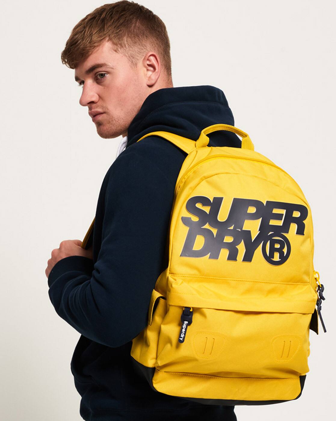 superdry yellow backpack