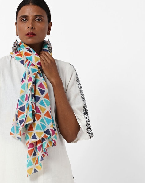 Geometric Print Wool Stole Price in India