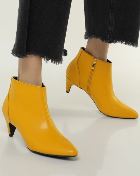 Yellow hot sale ankle boots