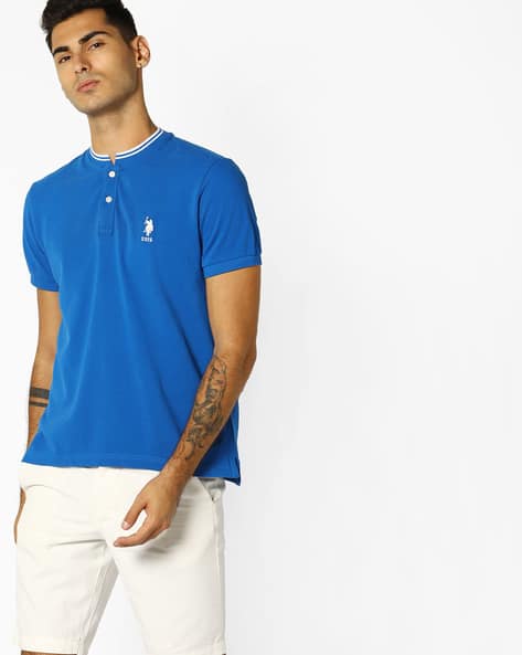 Ajio Royal Blue Lacoste Polo Shirt Regular Fit Cotton Polo T-Shirt