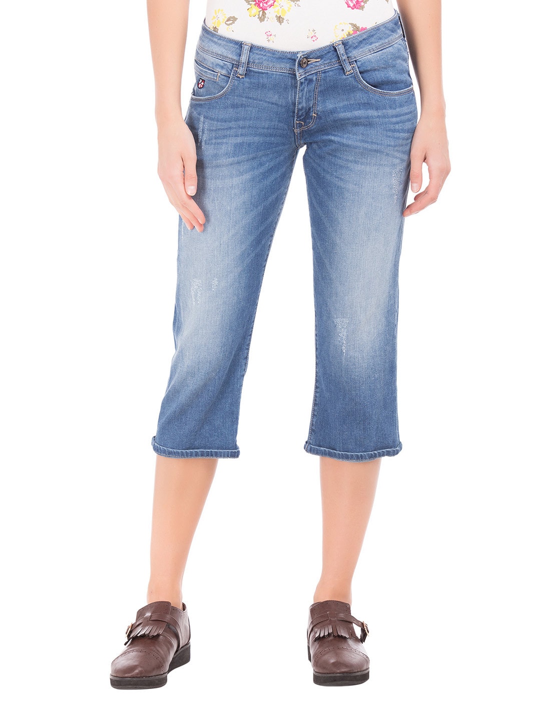 distressed capri jeans womens