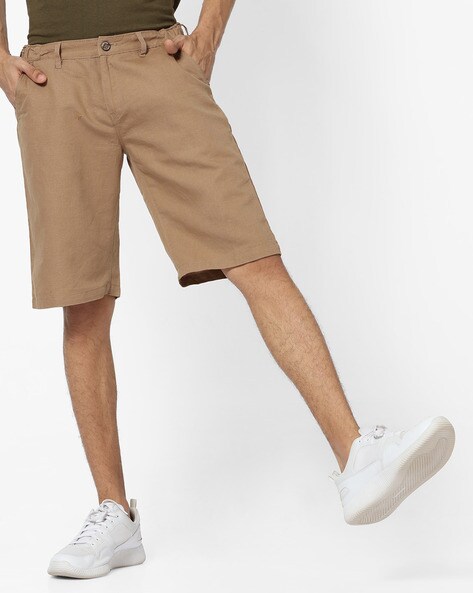 athletic fit khaki shorts