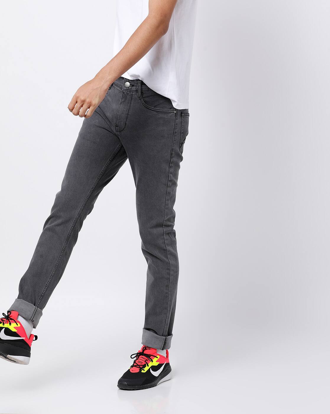 Dark Grey Jeans For Men By Ajio Online Com Dark Grey Jeans For Men By Ajio