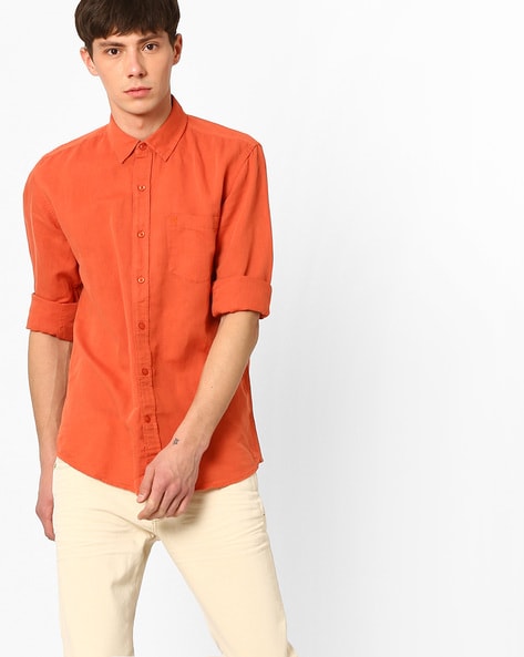 wrangler orange shirt