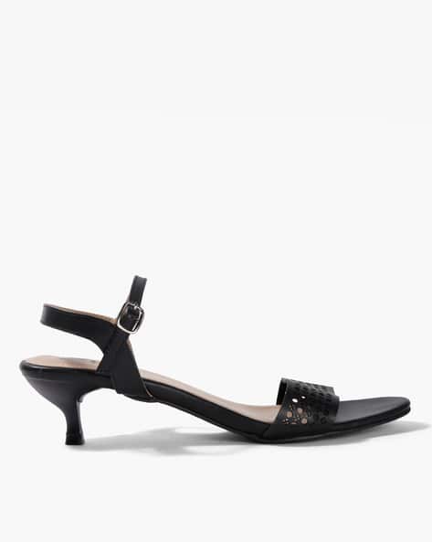 Ajio Black Kitten Heels Kitten Heels With Laser Cut Strap Ajio Black Kitten Heels Kitten Heels With Laser Cut Strap