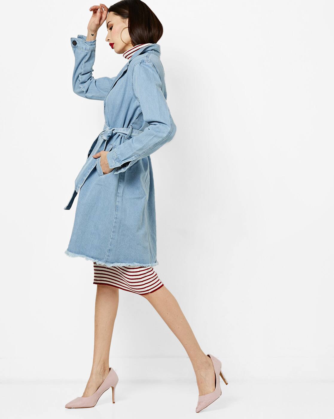 jean trench jacket