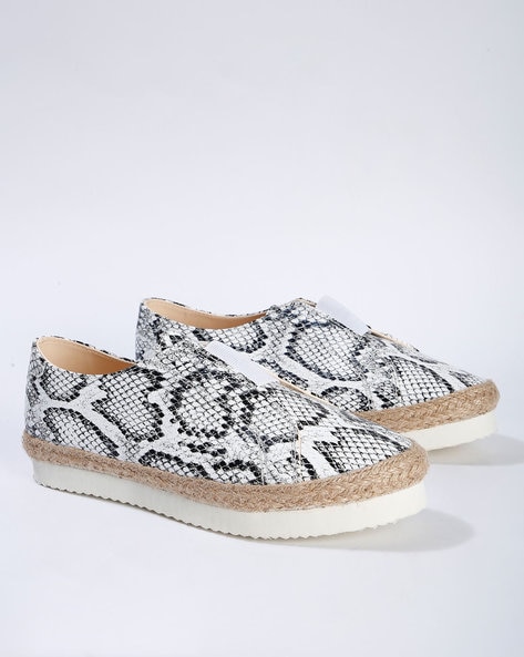 patterned slip on sneakers