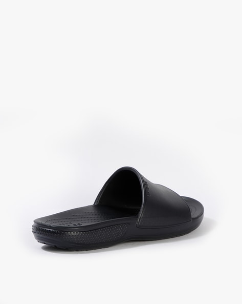 Plain black slides online women's bulk