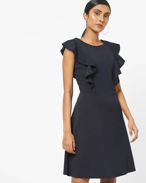 navy blue skater dress
