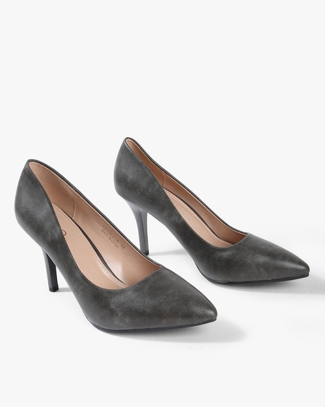 Buy Charcoal Grey Heeled Shoes for 