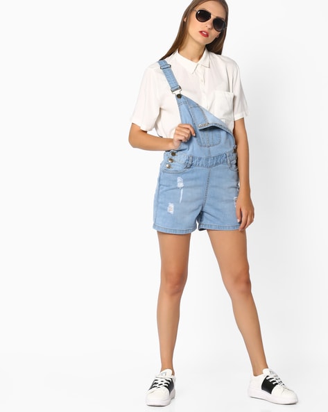 Light Wash Denim Soft Stretch Dungarees. – Jambats