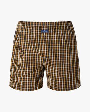 Buy Navy Blue Mustard Yellow Boxers for Men by NETPLAY Online