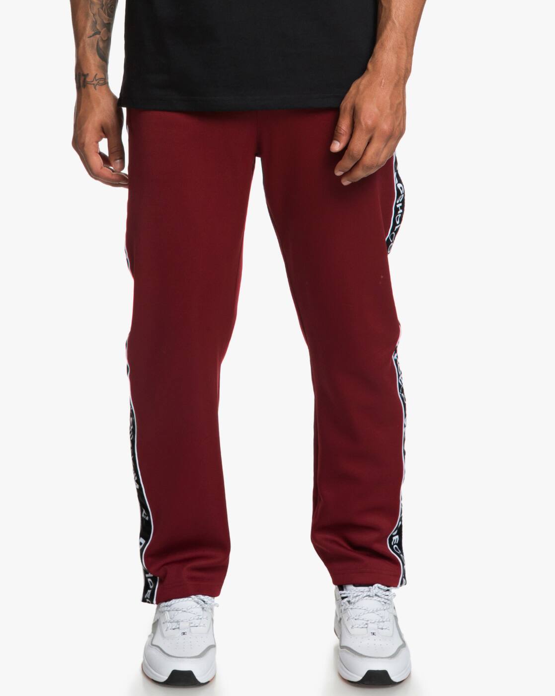 burgundy track pants mens