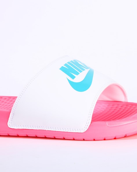 Blue and pink nike slides new arrivals