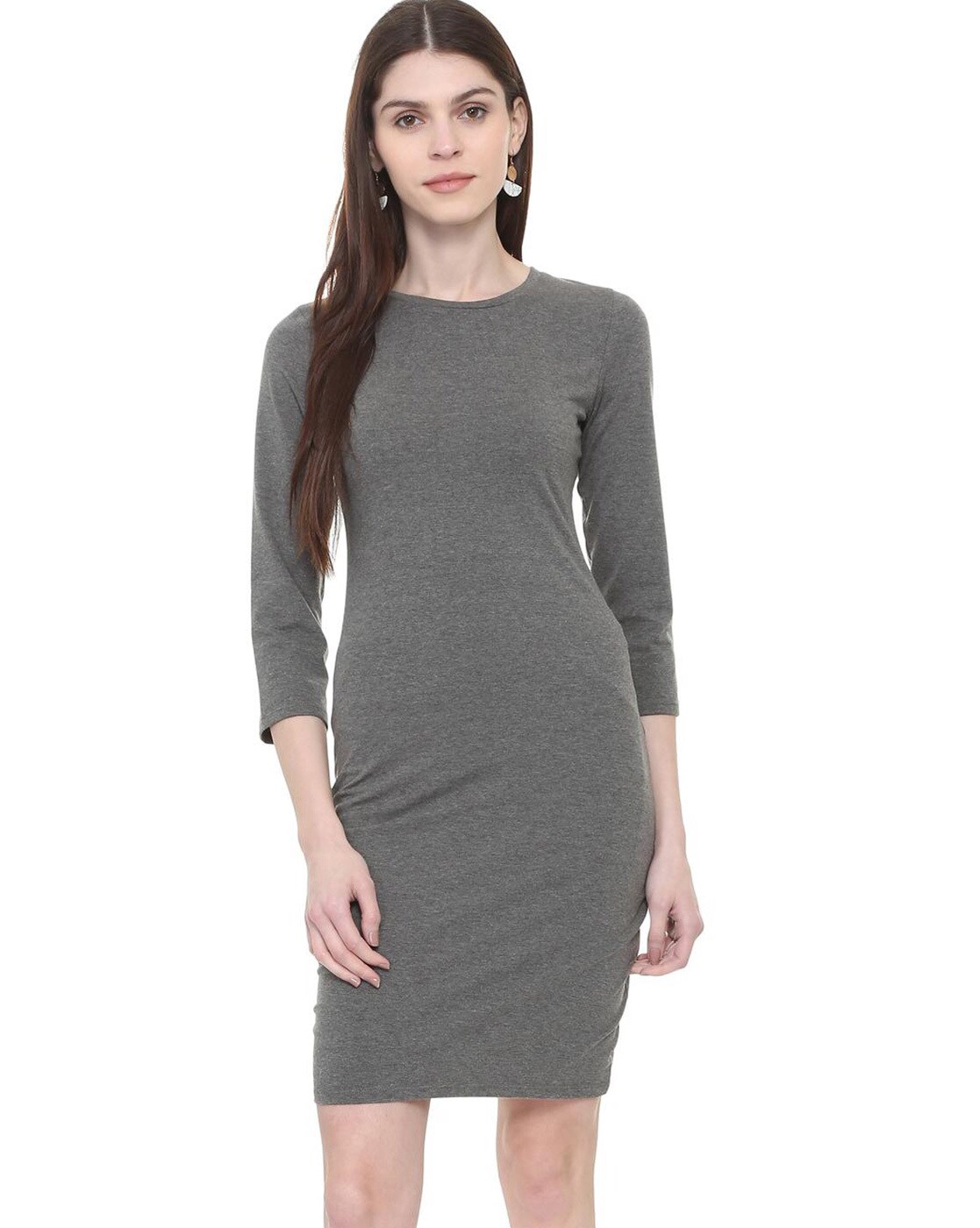 round neck bodycon dress