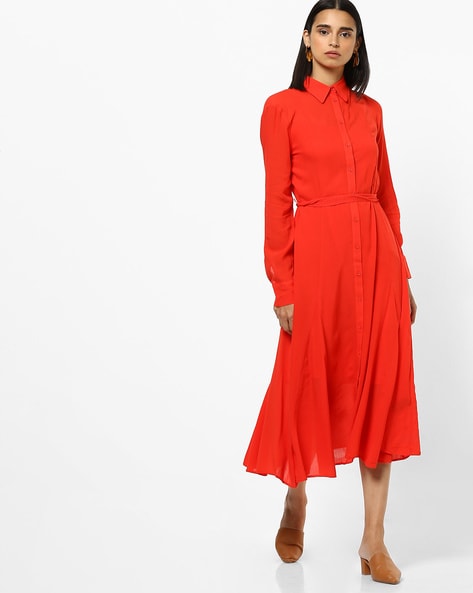 marks and spencer orange dress