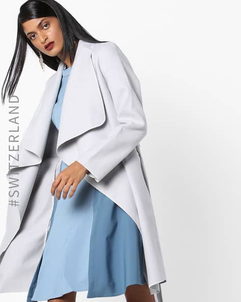 Wrap Coat with Waterfall Front