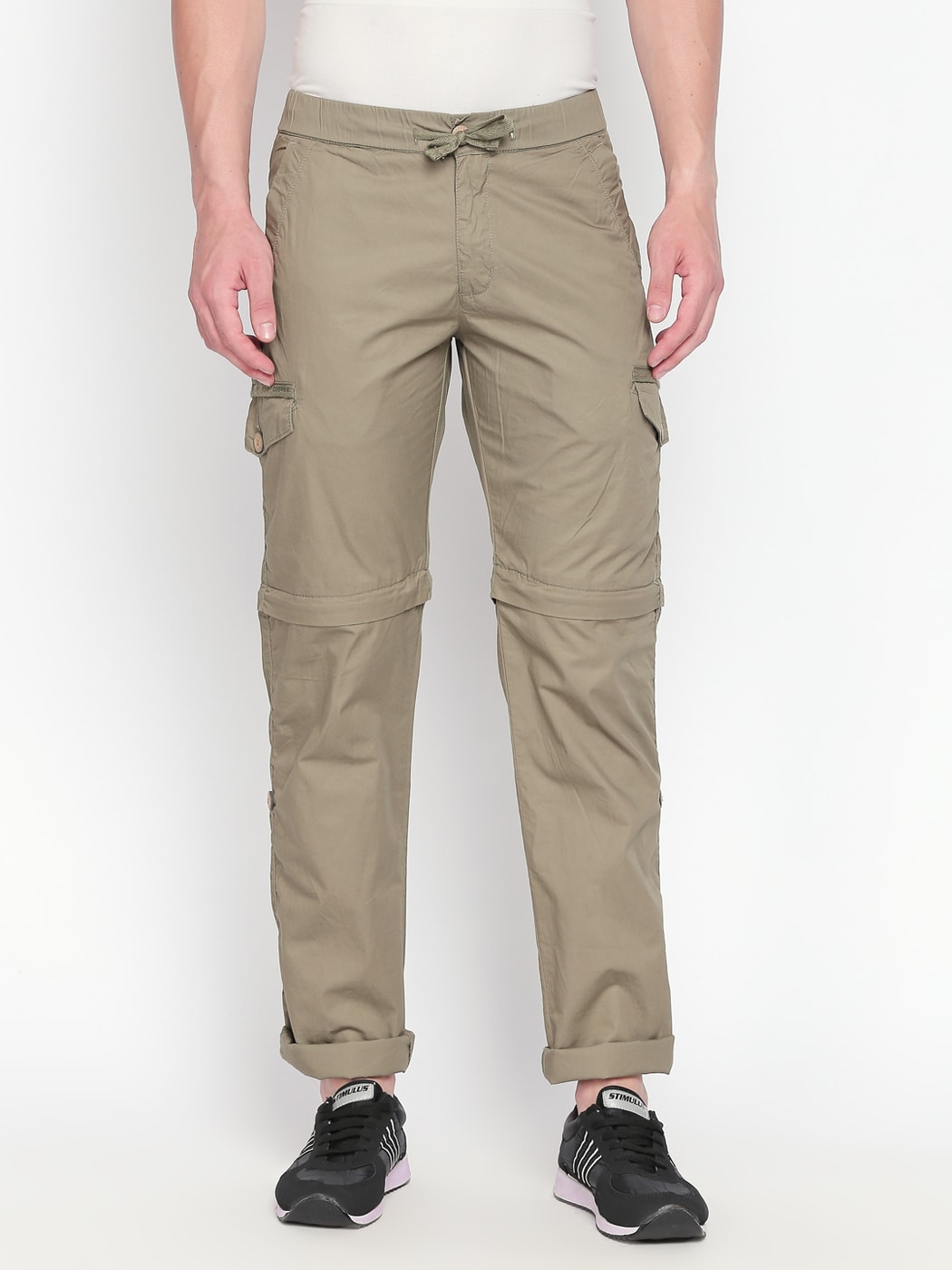 Buy Rig Mens Cotton Straight Trousers  Olive 38 at Amazonin