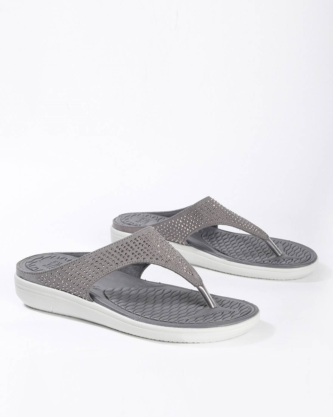 Buy Grey Flat Sandals for Women by Bata 