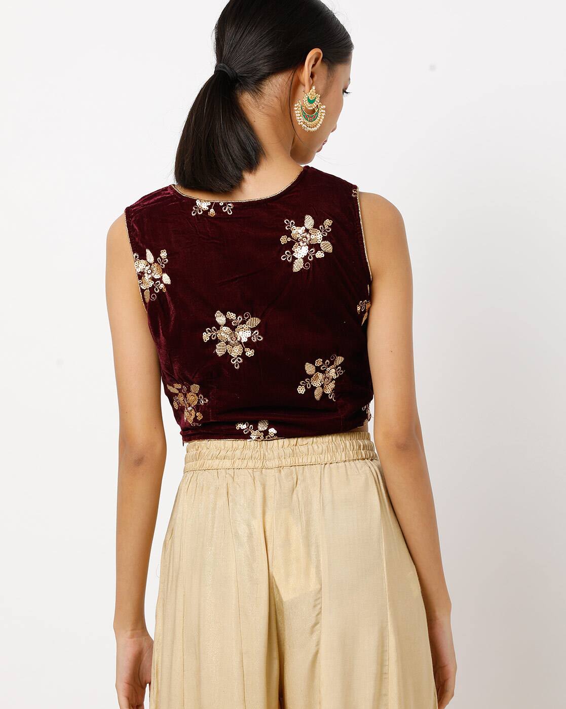 maroon ethnic top