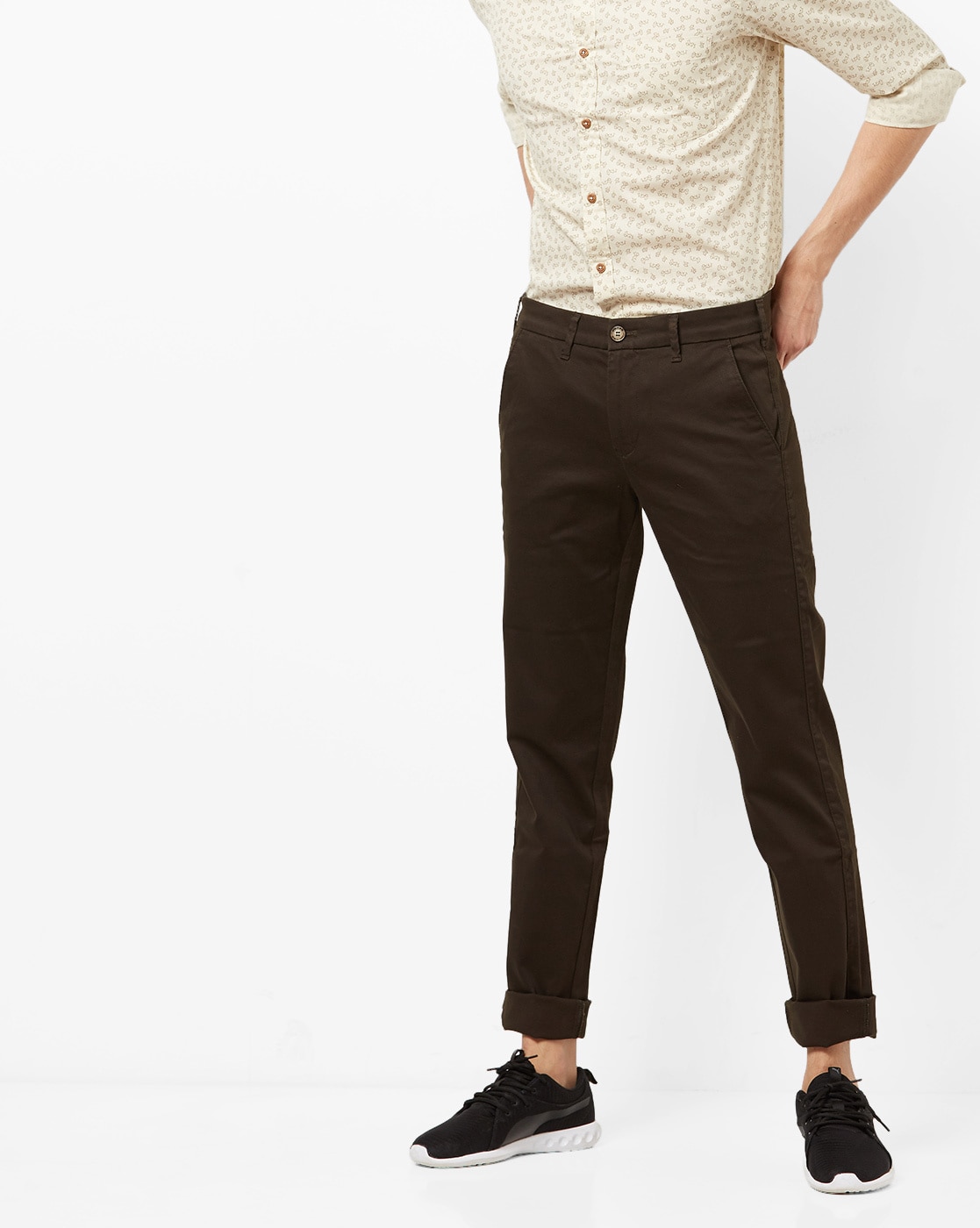 Buy Killer White Slim Fit Cotton Trousers for Men Online  Tata CLiQ