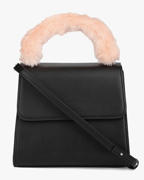 faux fur handle bag