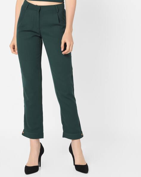 dark green ankle pants