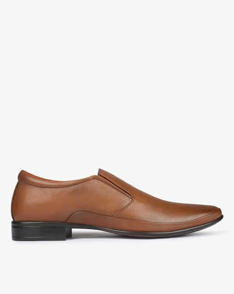 Egoss Textured Slip-On Formal Shoes