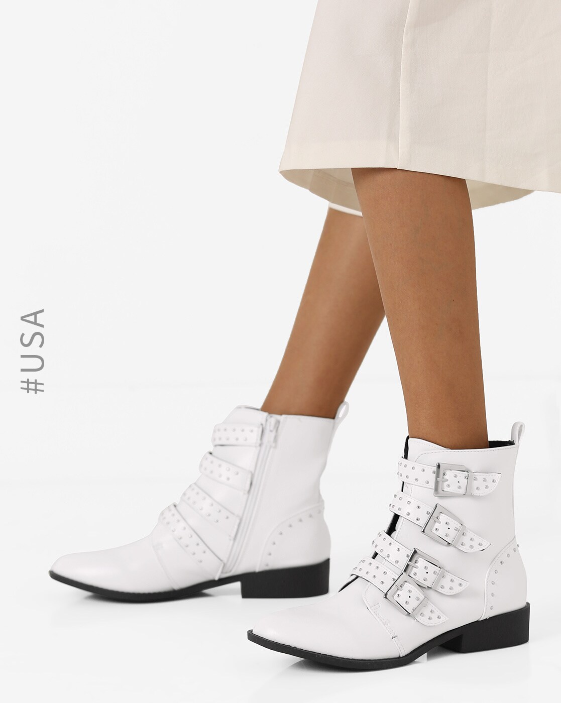 qupid white boots
