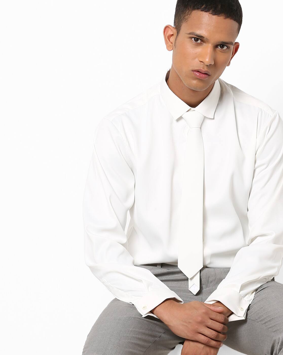 mens slim fit satin shirt