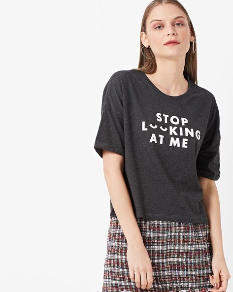 Typographic Print Extra Slim Fit Round-Neck T-shirt