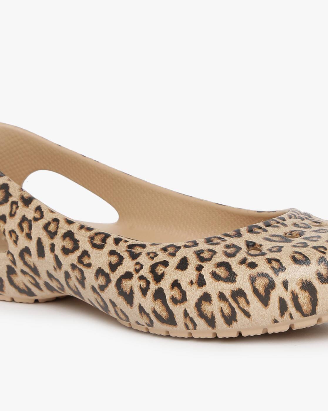crocs leopard print flats