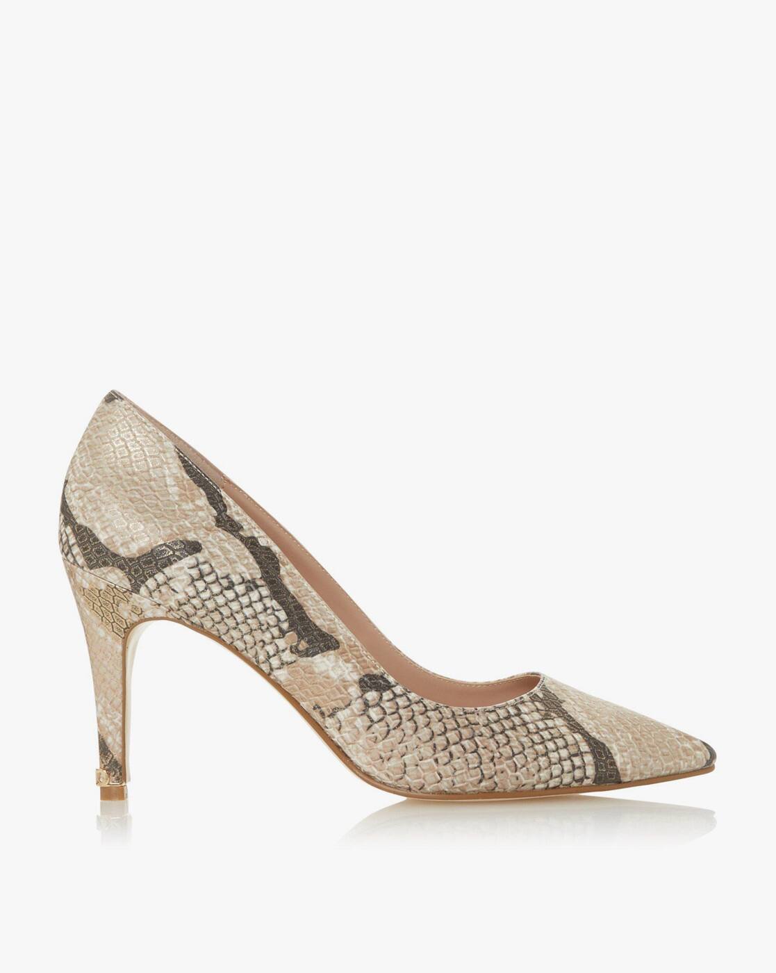 dune snakeskin heels