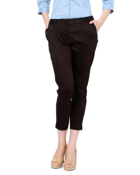 Buy Men Grey Slim Fit Textured Casual Trousers Online - 788985 | Allen Solly