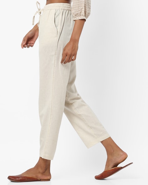 Uchuu Natural Trousers with elasticated waist  Jude Law Boutique
