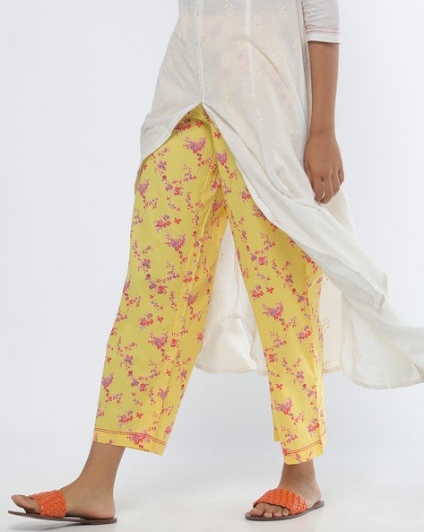 Floral Print Pants with Insert Pockets