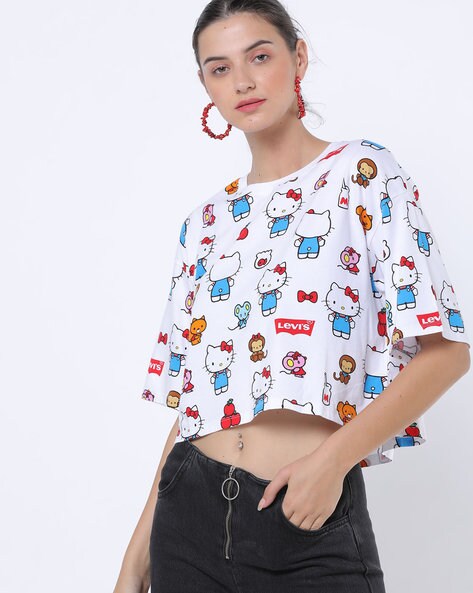 Graphic Print Crew-Neck T-shirt with Signature Branding